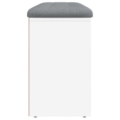 Пейка за обувки, бяла, 102x32x50 см, инженерно дърво