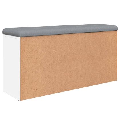 Пейка за обувки, бяла, 102x32x50 см, инженерно дърво