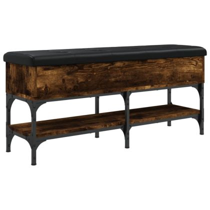 Пейка за обувки, опушен дъб, 102x32x45 см, инженерно дърво