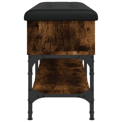 Пейка за обувки, опушен дъб, 102x32x45 см, инженерно дърво