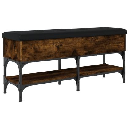 Пейка за обувки, опушен дъб, 102x32x45 см, инженерно дърво