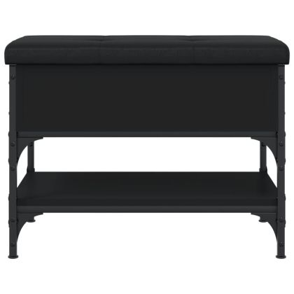 Пейка за обувки, черна, 62x42x45 см, инженерно дърво