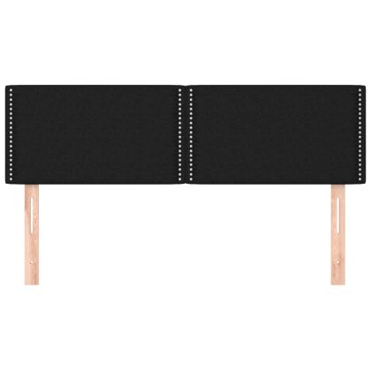 Горни табли за легло, 2 бр, черни, 72x5x78/88 см, плат