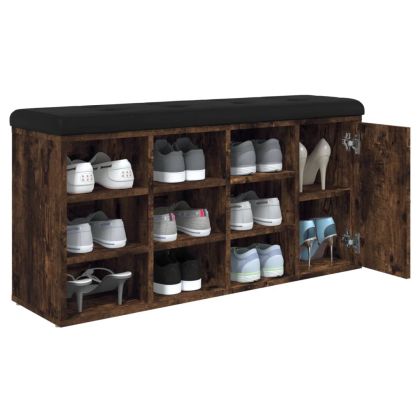 Пейка за обувки, опушен дъб, 102x32x50 см, инженерно дърво