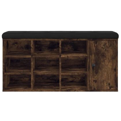 Пейка за обувки, опушен дъб, 102x32x50 см, инженерно дърво