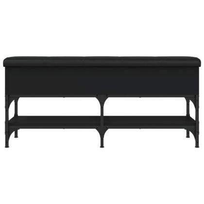 Пейка за обувки, черна, 102x32x45 см, инженерно дърво