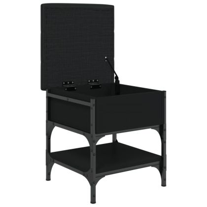 Пейка за обувки, черна, 42x42x45 см, инженерно дърво