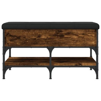 Пейка за обувки, опушен дъб, 82x42x45 см, инженерно дърво