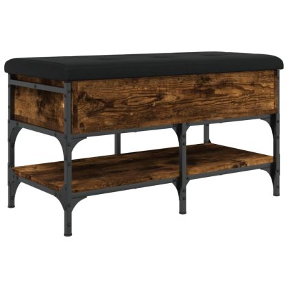 Пейка за обувки, опушен дъб, 82x42x45 см, инженерно дърво