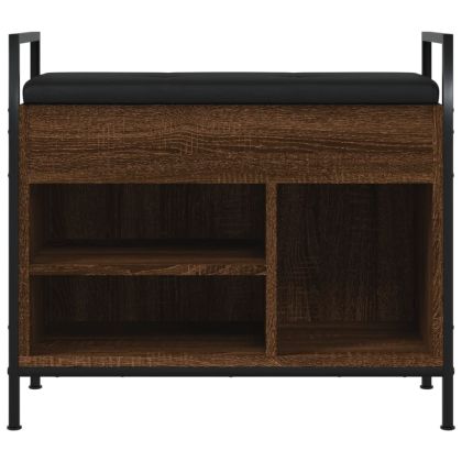 Пейка за обувки, кафяв дъб, 65,5x32x57,5 см, инженерно дърво