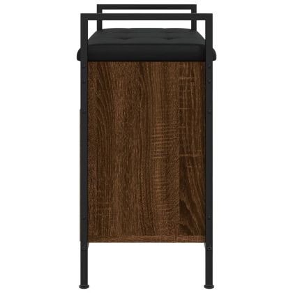 Пейка за обувки, кафяв дъб, 65,5x32x57,5 см, инженерно дърво
