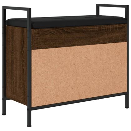 Пейка за обувки, кафяв дъб, 65,5x32x57,5 см, инженерно дърво