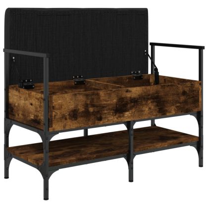 Пейка за обувки, опушен дъб, 85,5x42x57,5 см, инженерно дърво