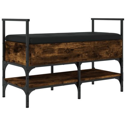 Пейка за обувки, опушен дъб, 85,5x42x57,5 см, инженерно дърво