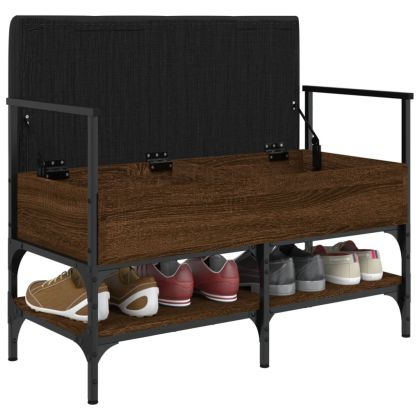 Пейка за обувки, кафяв дъб, 85,5x42x57,5 см, инженерно дърво