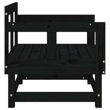 Градински столове, 2 бр, черни, борово дърво масив