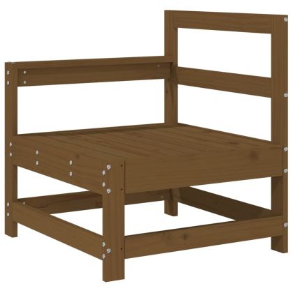 Градински лаундж комплект, 4 части, меденокафяв, бор масив