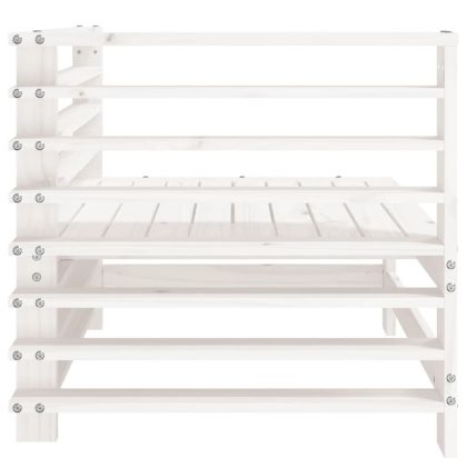 Градински ъглови дивани, 2 бр, бели, бор масив