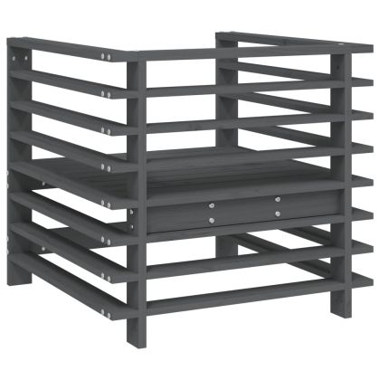 Градински столове, 2 бр, сиви, борово дърво масив