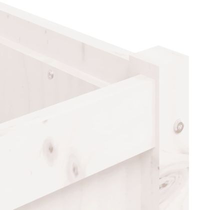 Градински сандък, бял, 180x50x50 см, борово дърво масив