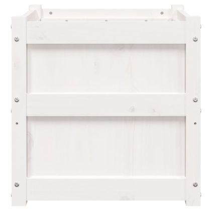 Градински сандъци, 2 бр, бели, борово дърво масив