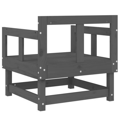 Градински столове, 2 бр, сиви, борово дърво масив