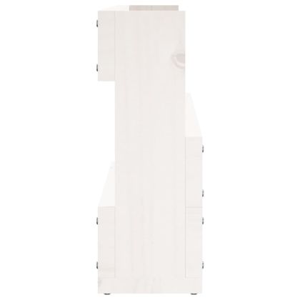 Стенни рафтове за обувки 2 бр бели 110x9x23 см масивен бор