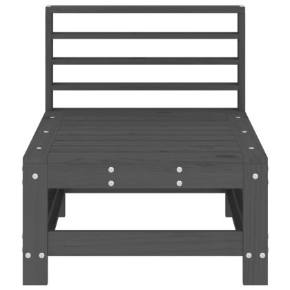 Градински средни дивани, 2 бр, сиви, бор масив