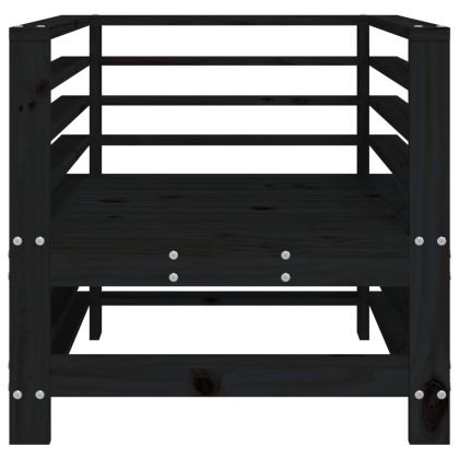 Градински столове, 2 бр, черни, борово дърво масив