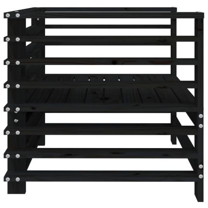 Градински столове, 2 бр, черни, борово дърво масив