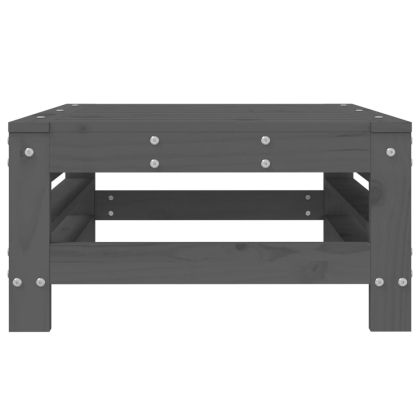 Градинска табуретка, сива, борово дърво масив