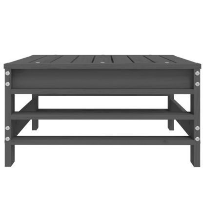 Градинска табуретка, сива, борово дърво масив