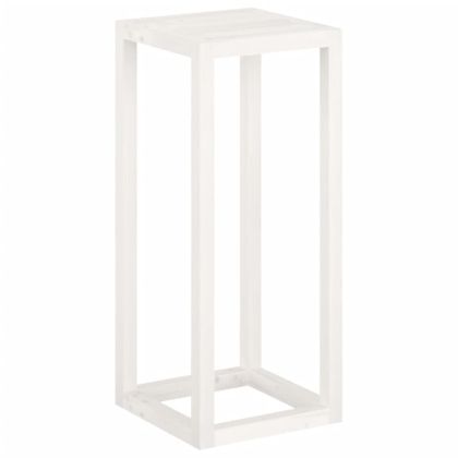 Комплект стойки за растения, 3 части, бели, бор масив