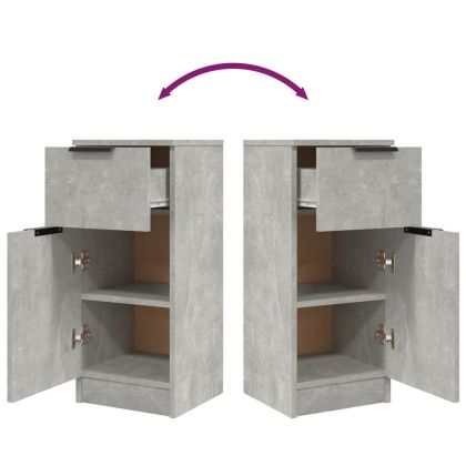 Сайдборд, бетонно сив, 30x30x70 см, инженерно дърво