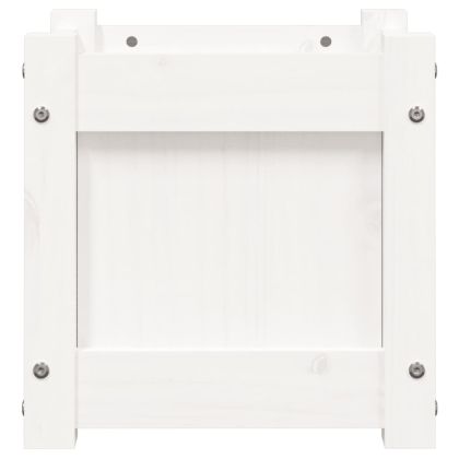 Градински сандъци, 2 бр, бели, борово дърво масив