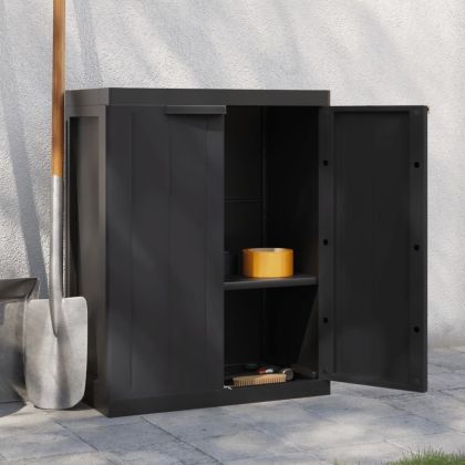 Външен шкаф за съхранение, черен, 65x37x85 см, PP
