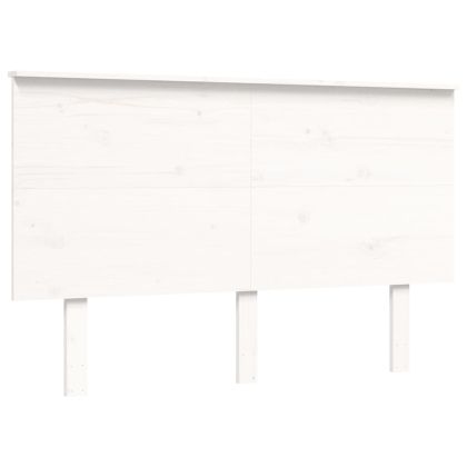 Рамка за легло без матрак, бял, 120x200 см, бор масив