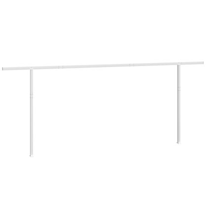 Комплект стълбове за тенти, бял, 600x245 см, желязо