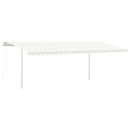 Комплект стълбове за тенти, бял, 600x245 см, желязо