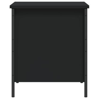 Пейка за съхранение, черна, 40x42,5x50 см, инженерно дърво