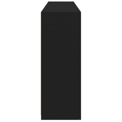 Сайдборд с LED светлини, черен, 162x37x100 см