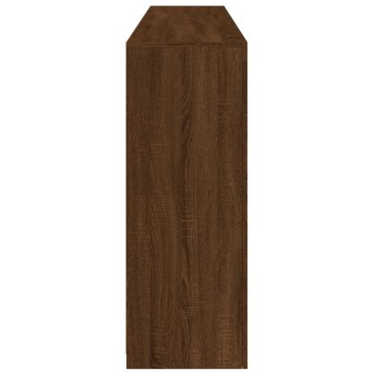 Сайдборд с LED светлини, кафяв дъб, 181,5x37x100 см