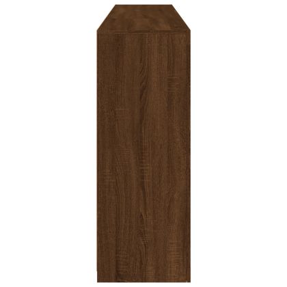 Сайдборд с LED светлини, кафяв дъб, 181,5x37x100 см