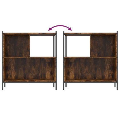 Библиотека, опушен дъб, 72x28x77,5 см, инженерно дърво