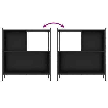 Библиотека черна 72x28x77,5 см инженерно дърво