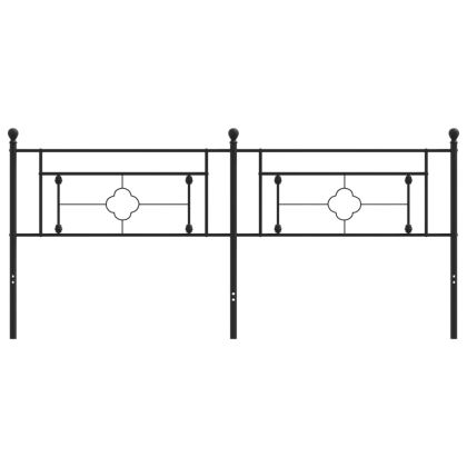 Метална табла за глава, черна, 200 см
