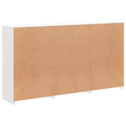 Сайдборд с LED светлини, бял, 181,5x37x100 см