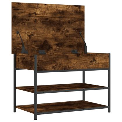 Пейка за обувки, опушен дъб, 70x42,5x50 см, инженерно дърво