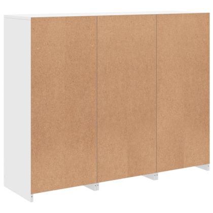 Сайдборди с LED осветление, 3 бр, бели, инженерно дърво