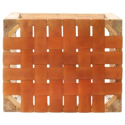 Бар табуретки, 2 бр, кафяви, естествена кожа, 60 см